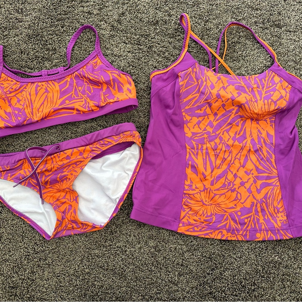Lands End Swim Set in Purple and Orange